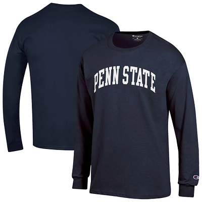 Men's Champion Navy Penn State Nittany Lions Basic Arch Long Sleeve T-Shirt