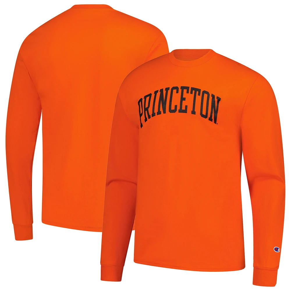 Men's Champion Orange Princeton Tigers Basic Arch Long Sleeve T-Shirt