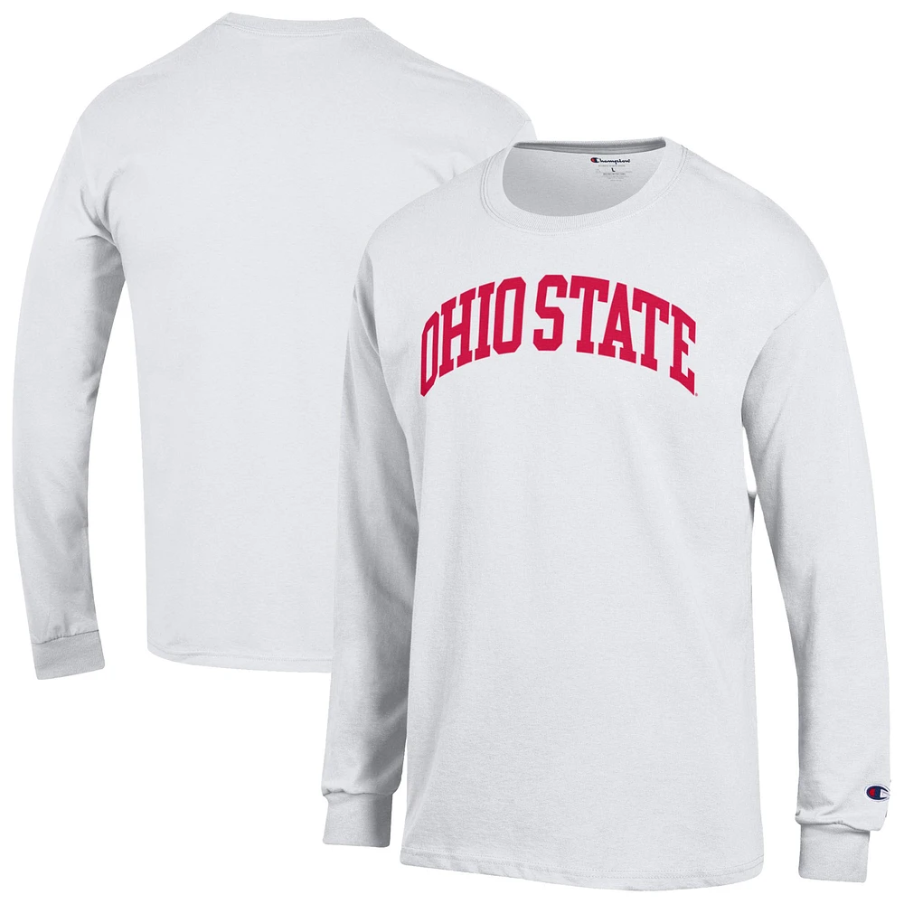 Men's Champion Ohio State Buckeyes Basic Arch Long Sleeve T-Shirt