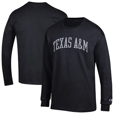 Men's Champion Black Texas A&M Aggies Basic Arch Long Sleeve T-Shirt