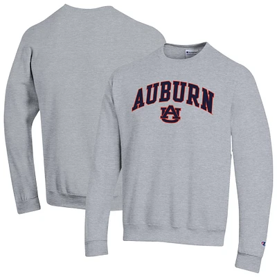 Men's Champion Heather Gray Auburn Tigers Basic Arch Fleece Pullover Sweatshirt
