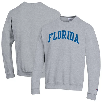 Men's Champion Heather Gray Florida Gators Basic Arch Fleece Pullover Sweatshirt