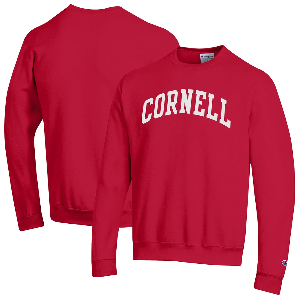 Men's Champion Red Cornell Big Basic Arch Fleece Pullover Sweatshirt