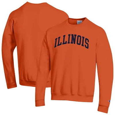 Men's Champion Orange Illinois Fighting Illini Basic Arch Fleece Pullover Sweatshirt