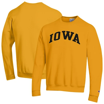 Men's Champion Gold Iowa Hawkeyes Basic Arch Fleece Pullover Sweatshirt