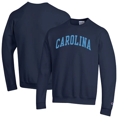 Men's Champion Navy North Carolina Tar Heels Basic Arch Fleece Pullover Sweatshirt