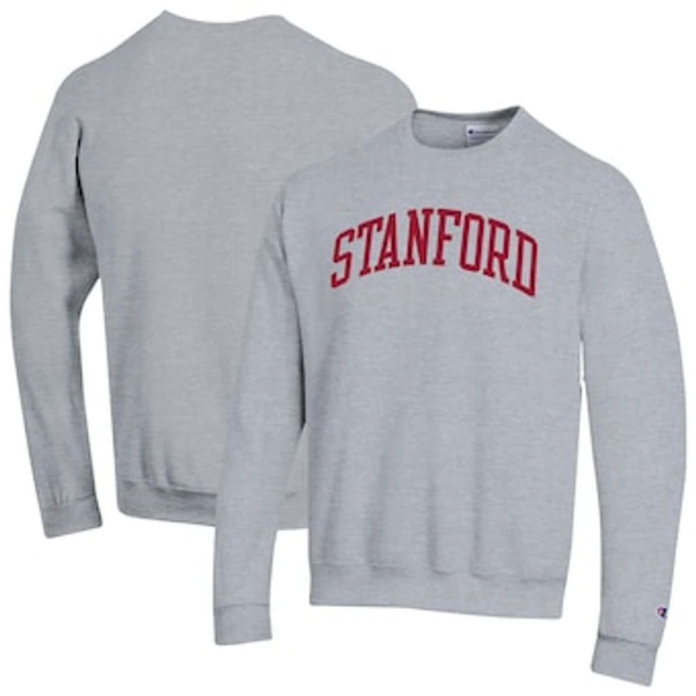 Men's Champion Heather Gray Stanford Cardinal Basic Arch Fleece Pullover Sweatshirt