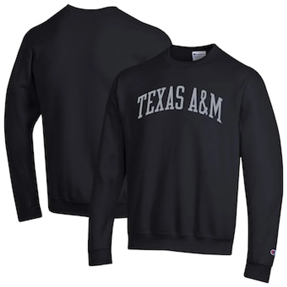 Men's Champion Black Texas A&M Aggies Basic Arch Fleece Pullover Sweatshirt