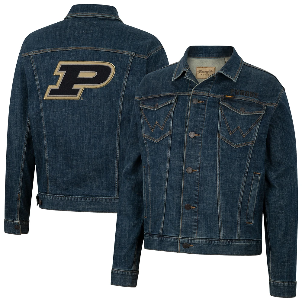 Men's Colosseum x Wrangler Purdue Boilermakers Retro Button-Up Denim Jacket