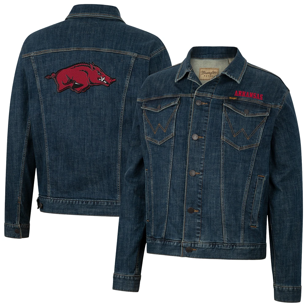 Men's Colosseum x Wrangler Arkansas Razorbacks Retro Button-Up Denim Jacket