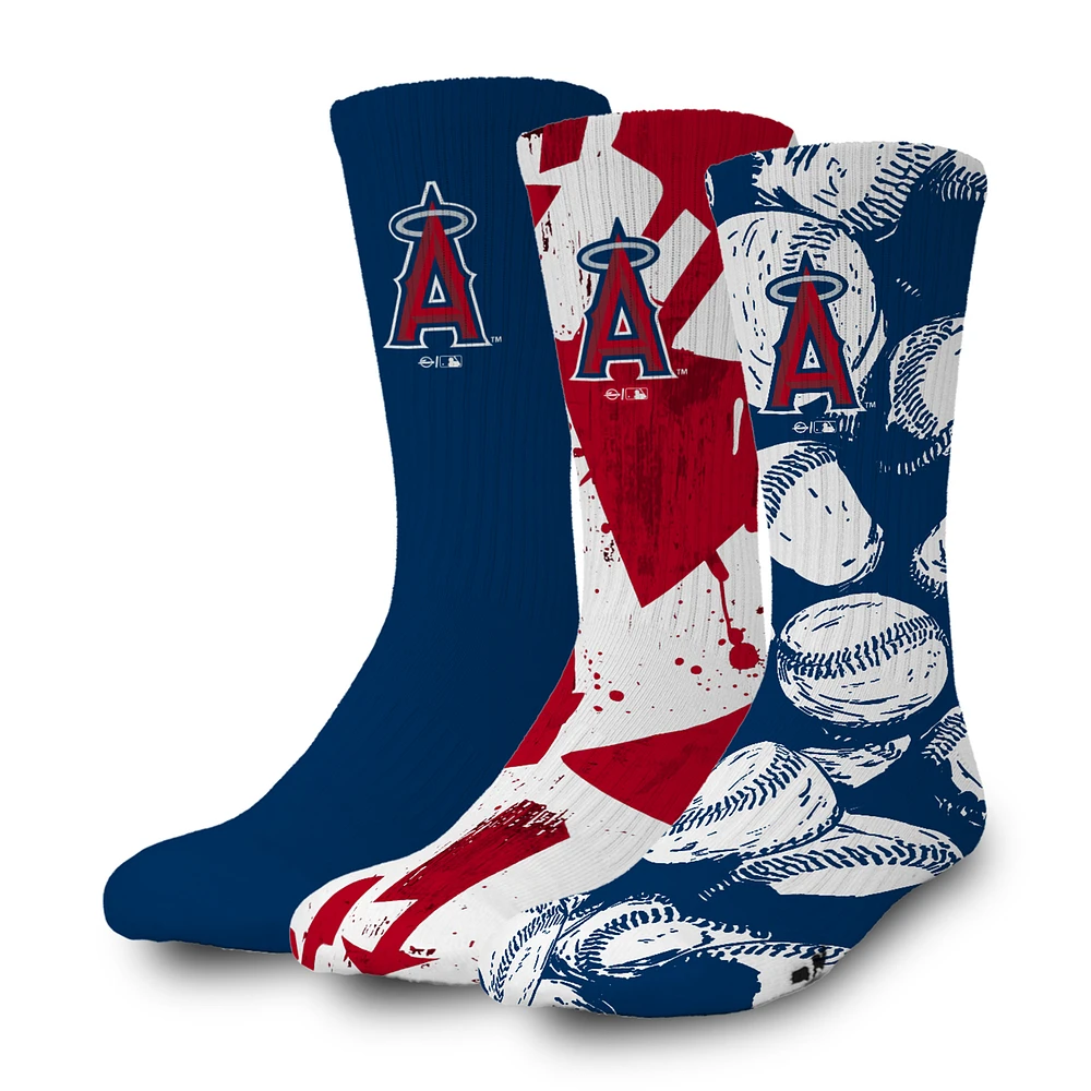 ISlide Los Angeles Angels Three-Pack Lifestyle Crew Socks Set