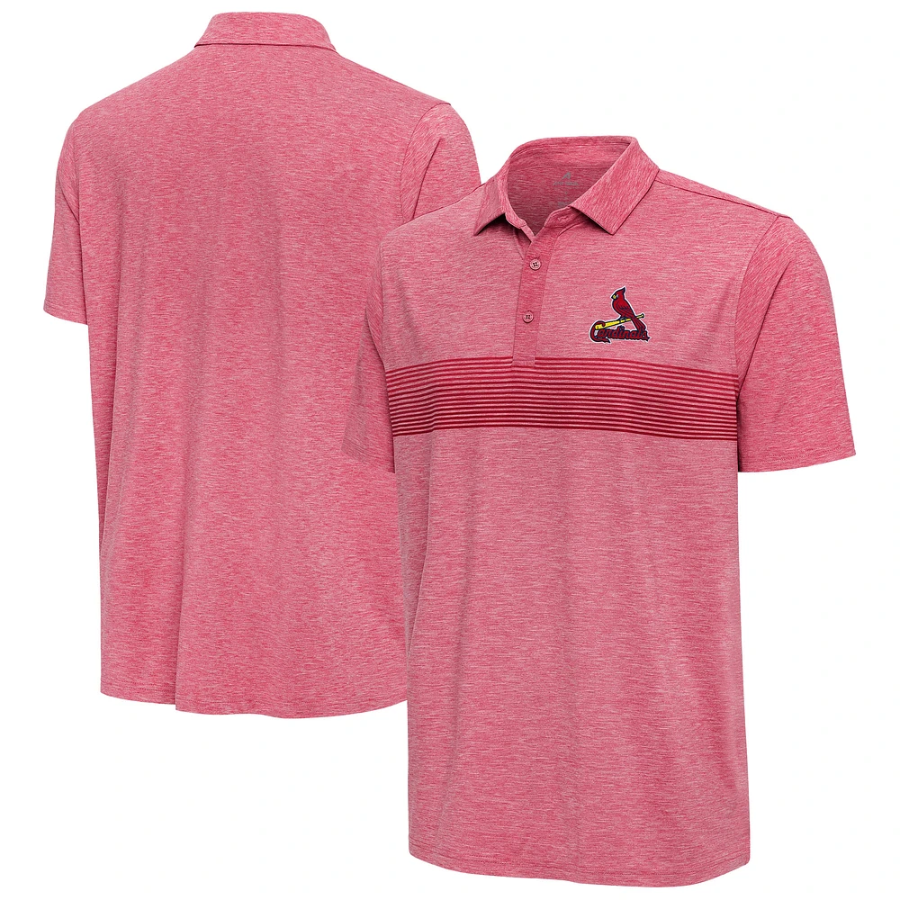 Men's Antigua Heather Red St. Louis Cardinals Dashing Polo