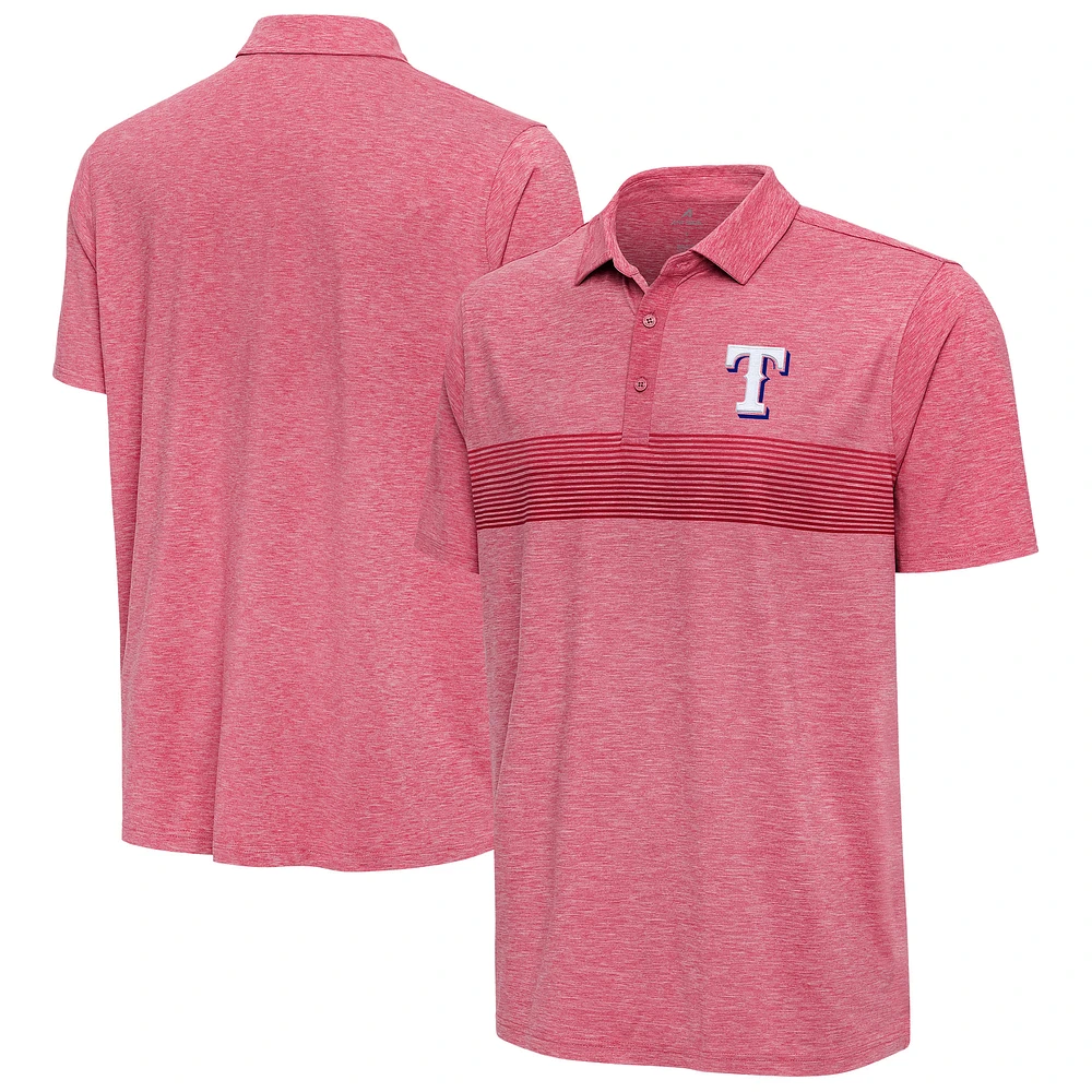 Men's Antigua Heather Red Texas Rangers Dashing Polo
