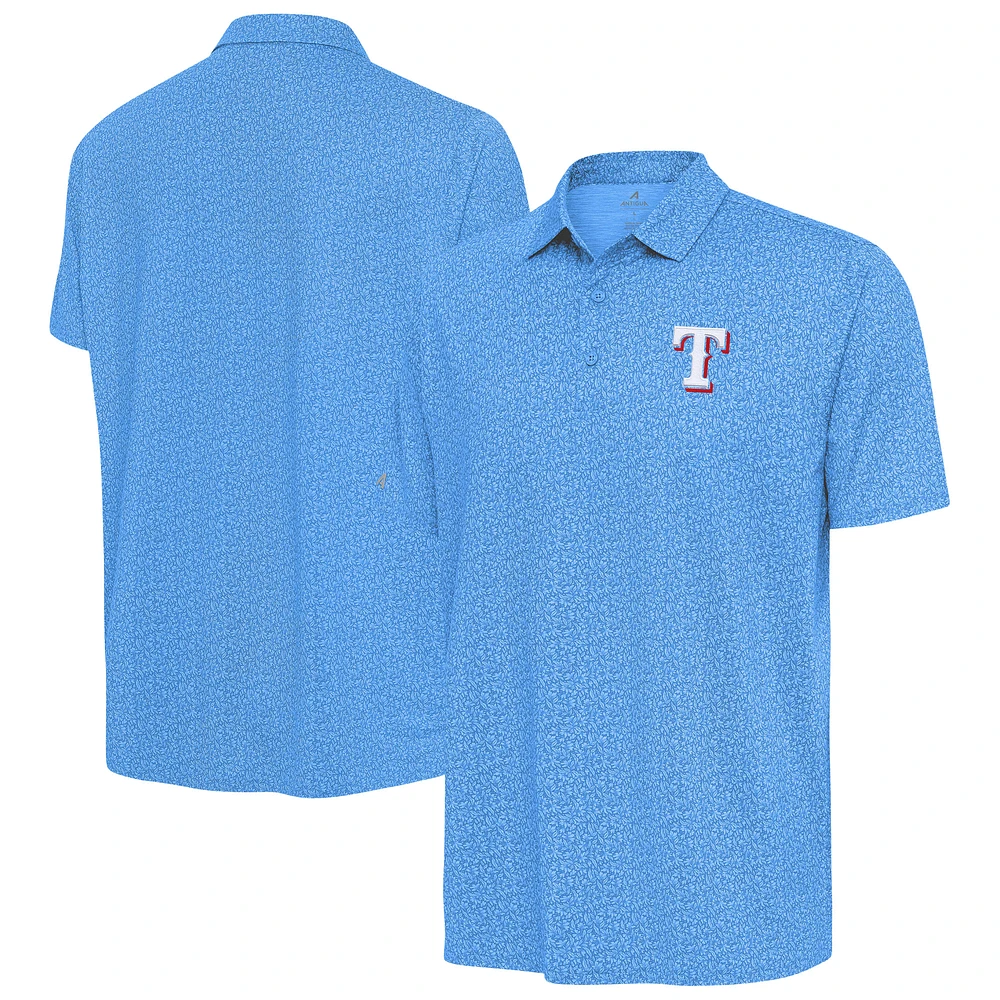 Men's Antigua Powder Blue Texas Rangers Blooming Polo