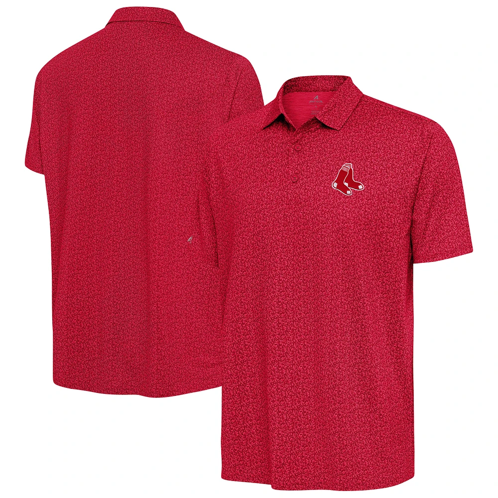 Men's Antigua Red Boston Sox Blooming Polo