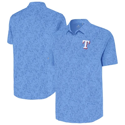 Men's Antigua Powder Blue Texas Rangers Lush Button-Up Shirt