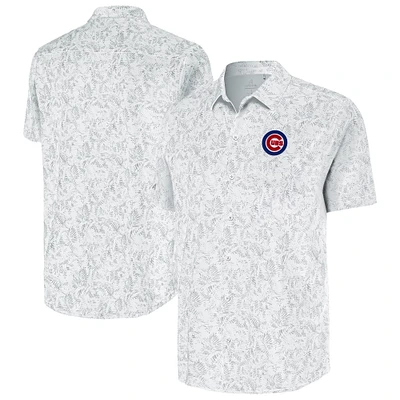 Men's Antigua White Chicago Cubs Lush Button-Up Shirt