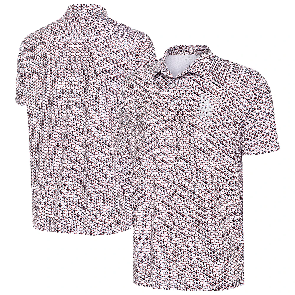 Men's Antigua White Los Angeles Dodgers Star Polo