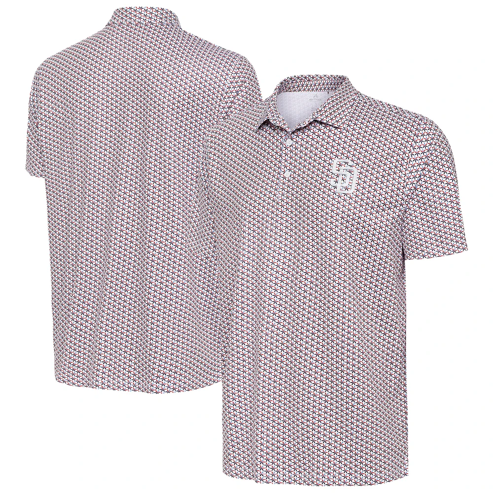 Men's Antigua White San Diego Padres Star Polo