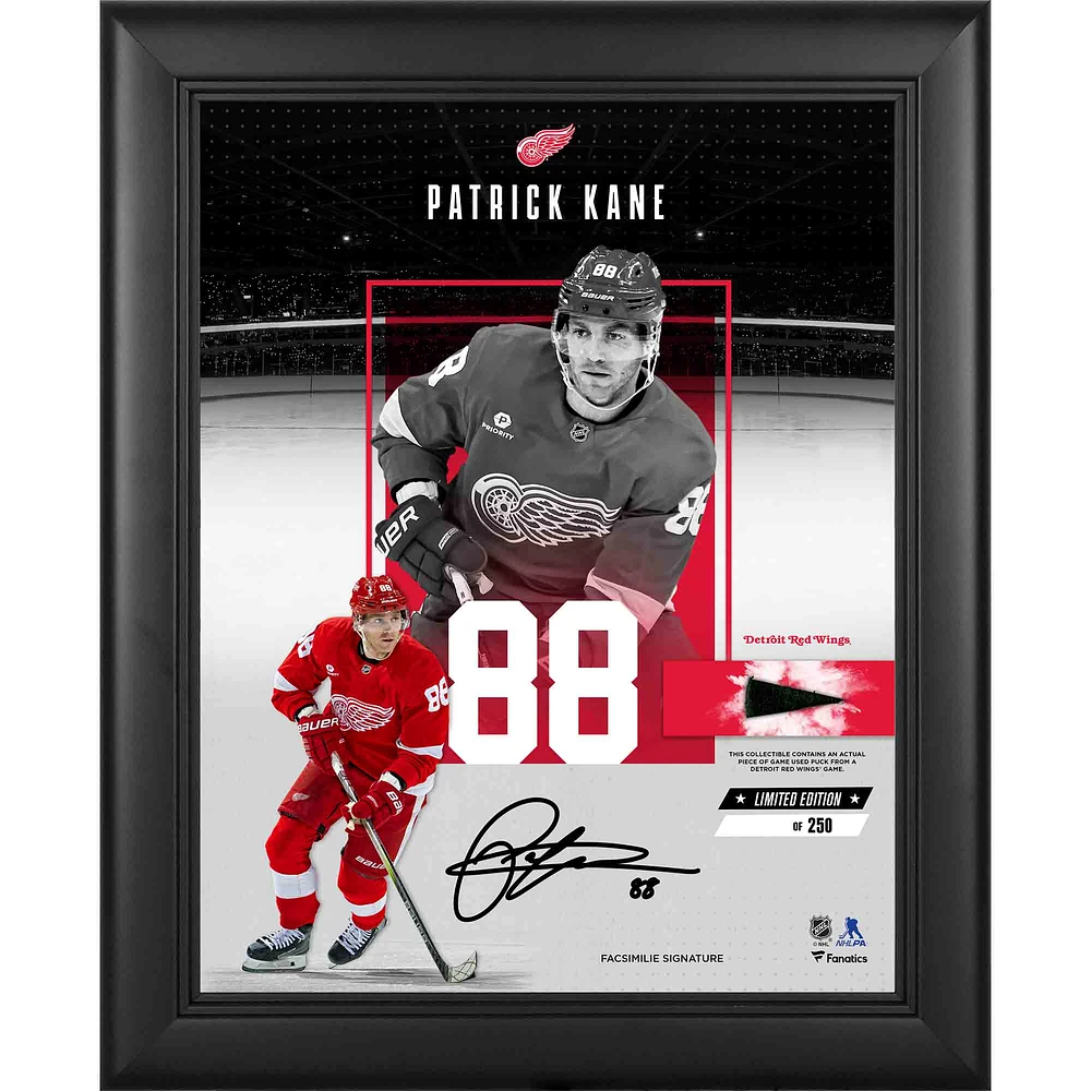 Patrick Kane Detroit Red Wings Facsimile Signature Framed 11" x 14" Impact Collage with a Piece of Game-Used Puck - Limited Edition of 250