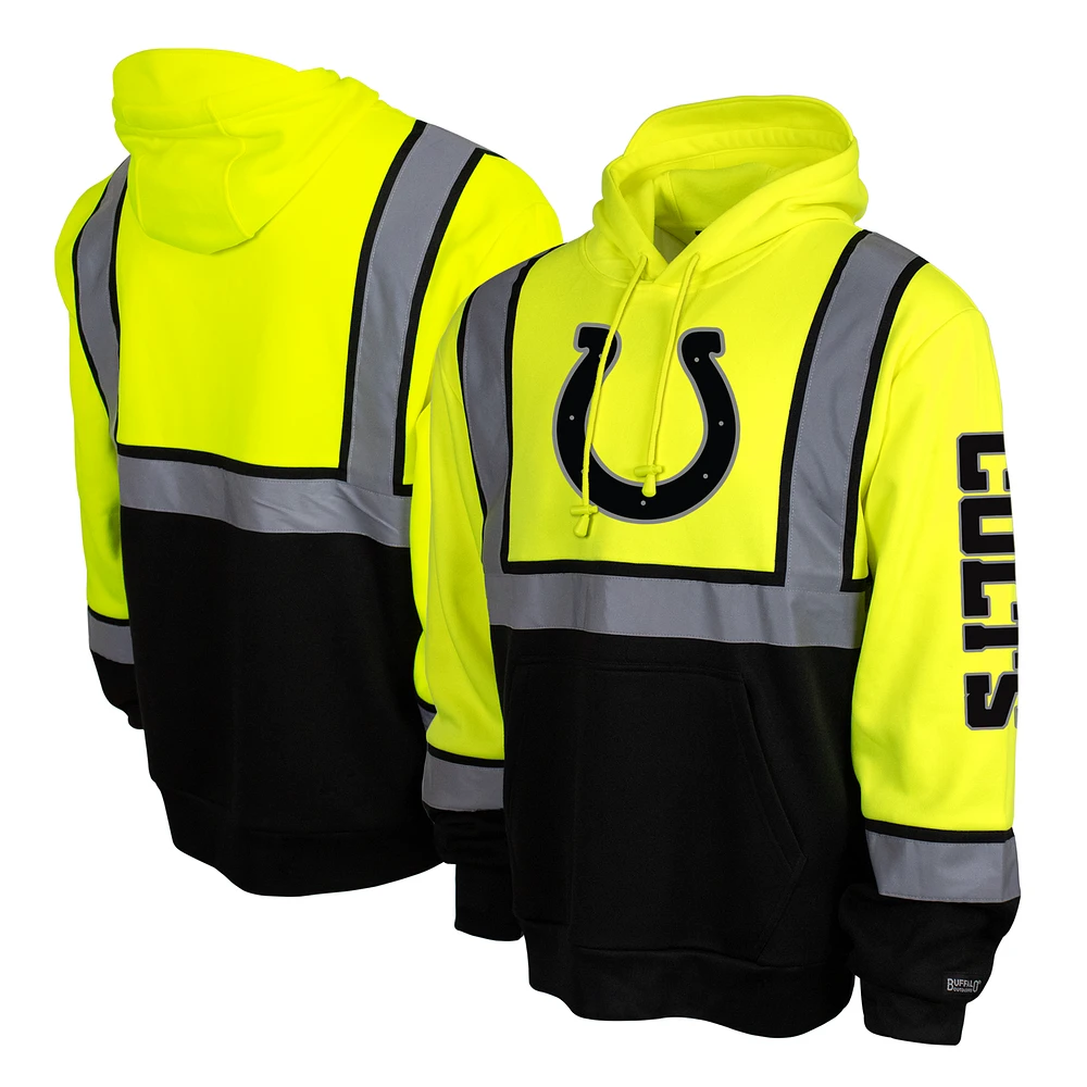 Men's Yellow Indianapolis Colts High-Visibility Safety Hooded Sweatshirt