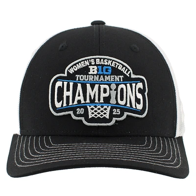 Unisex Zephyr Black/White UCLA Bruins 2025 Big Ten Women's Basketball Conference Tournament Champions Locker Room Trucker Adjustable Hat