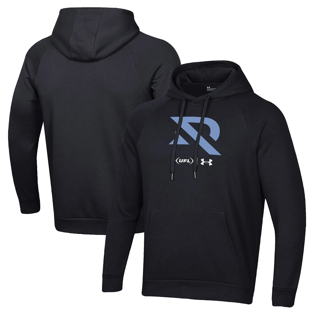 Men's Under Armour Black Arlington Renegades Rival Fleece Pullover Hoodie