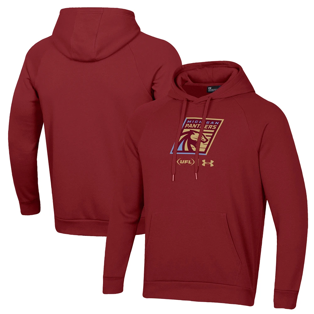 Men's Under Armour Cardinal Michigan Panthers Rival Fleece Pullover Hoodie