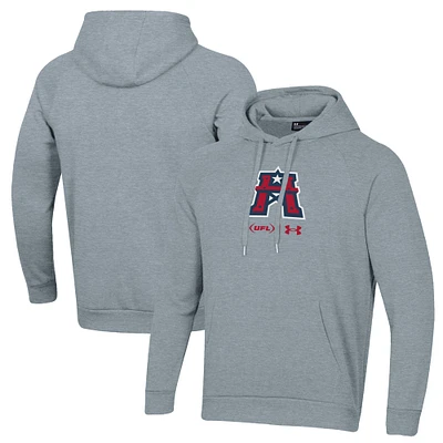 Men's Under Armour Gray Houston Roughnecks Rival Fleece Pullover Hoodie