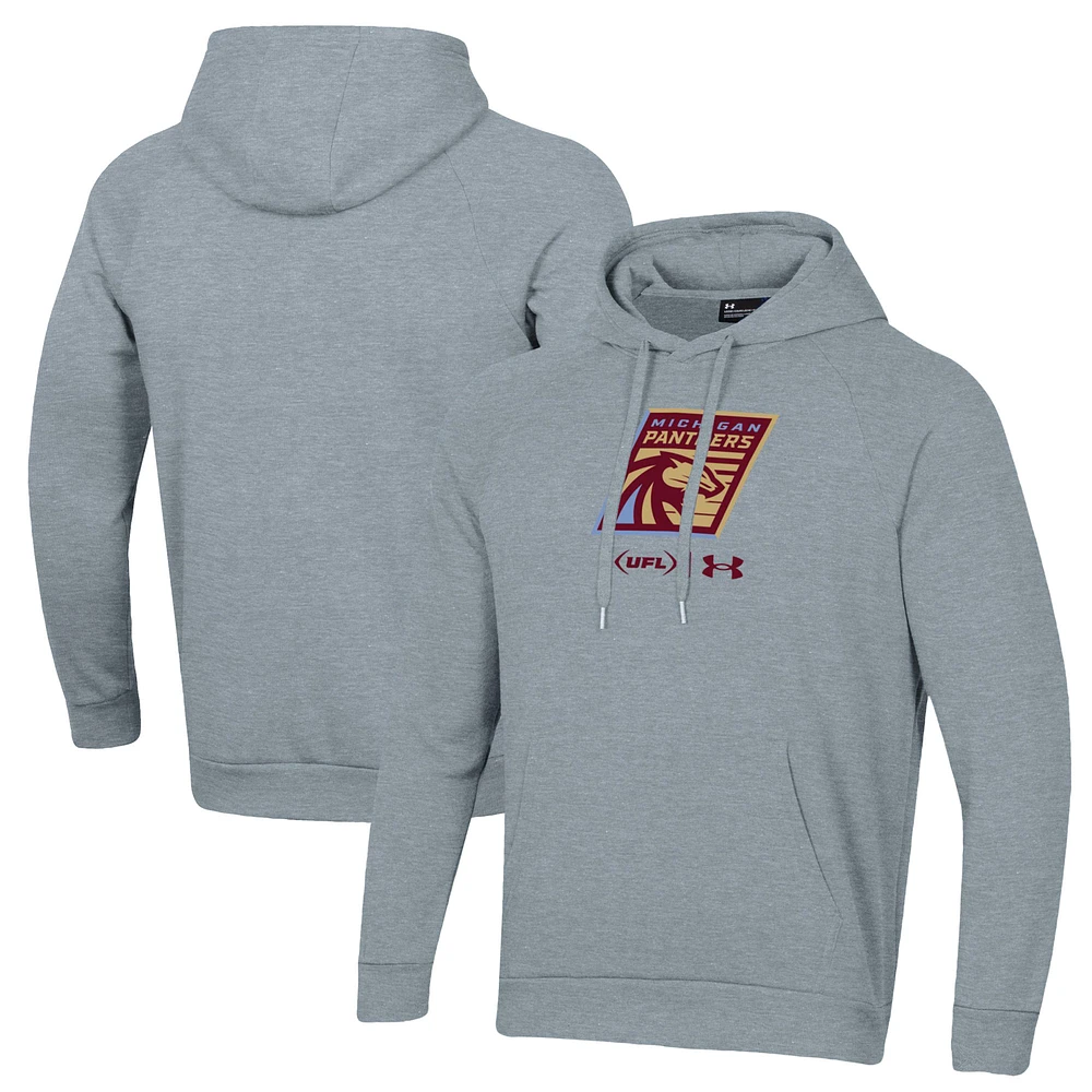 Men's Under Armour Gray Michigan Panthers Rival Fleece Pullover Hoodie