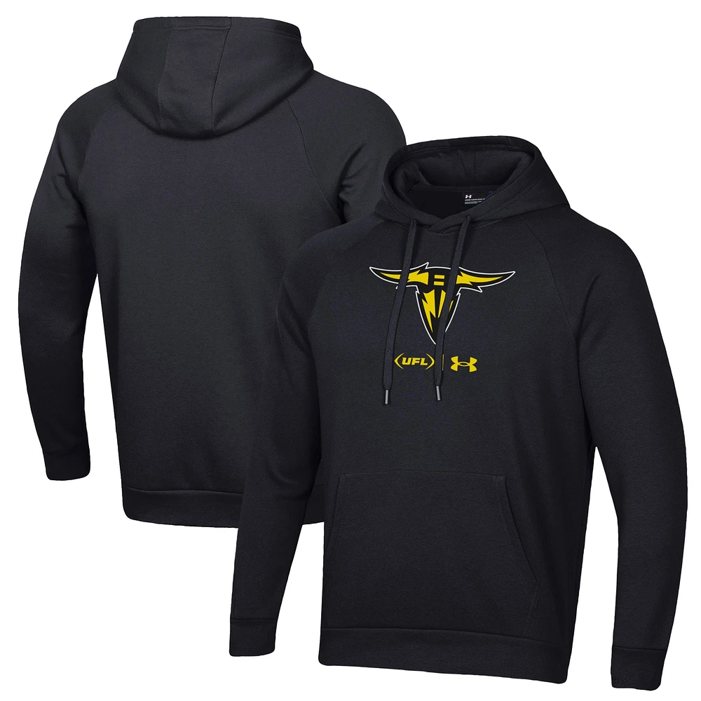 Men's Under Armour Black San Antonio Brahmas Rival Fleece Pullover Hoodie