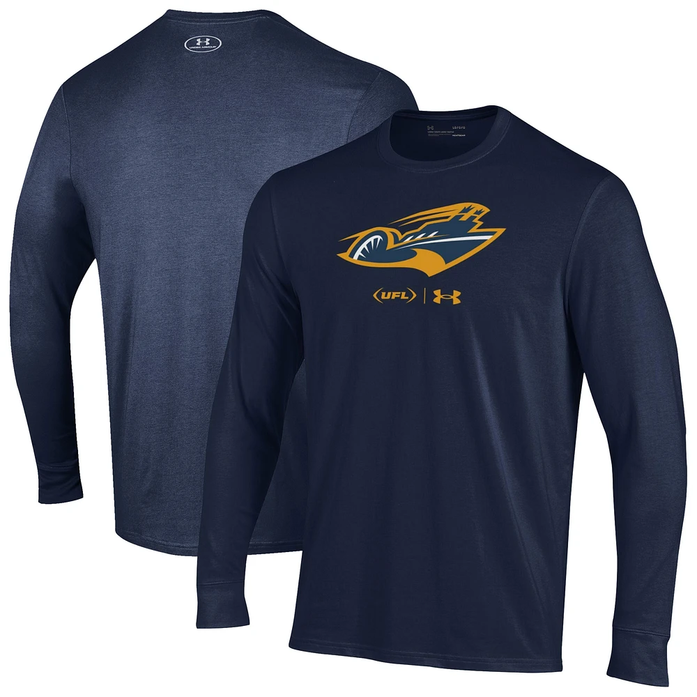 Men's Under Armour Navy Memphis Showboats Long Sleeve T-Shirt