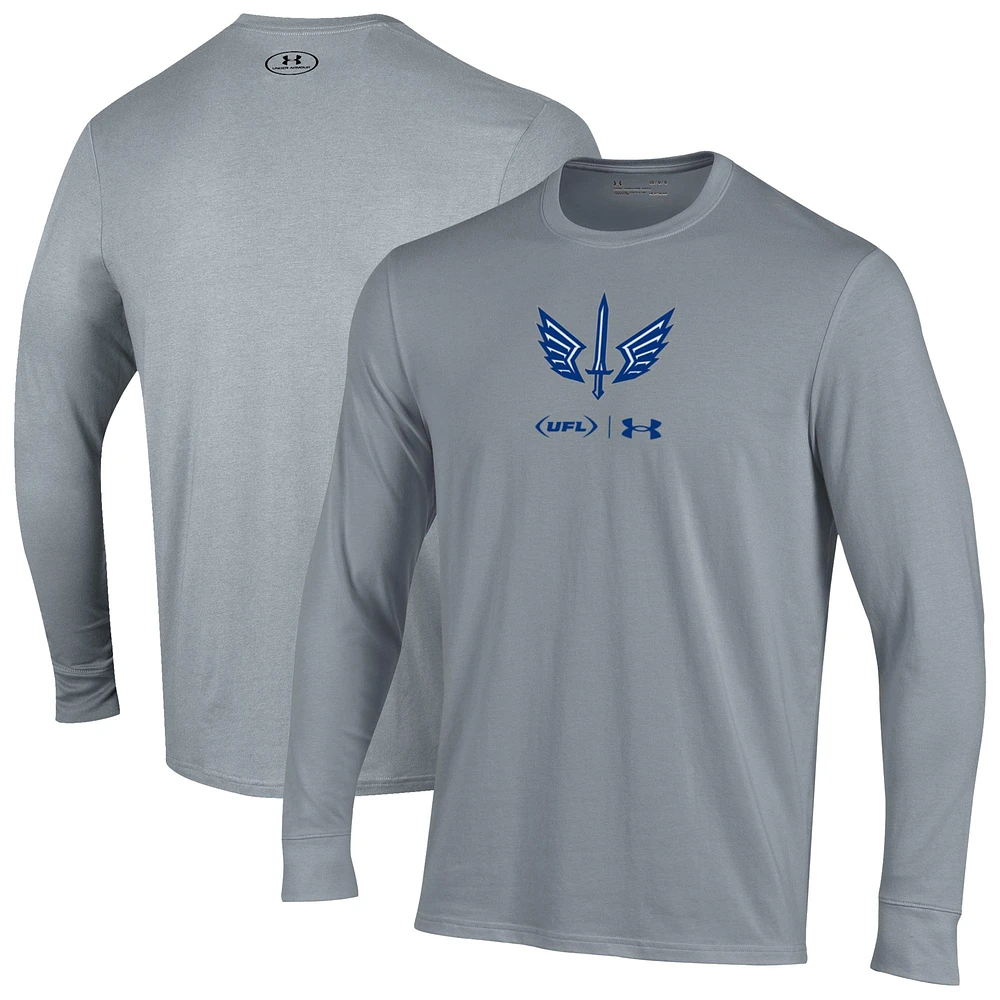 Men's Under Armour Gray St. Louis Battlehawks Long Sleeve T-Shirt