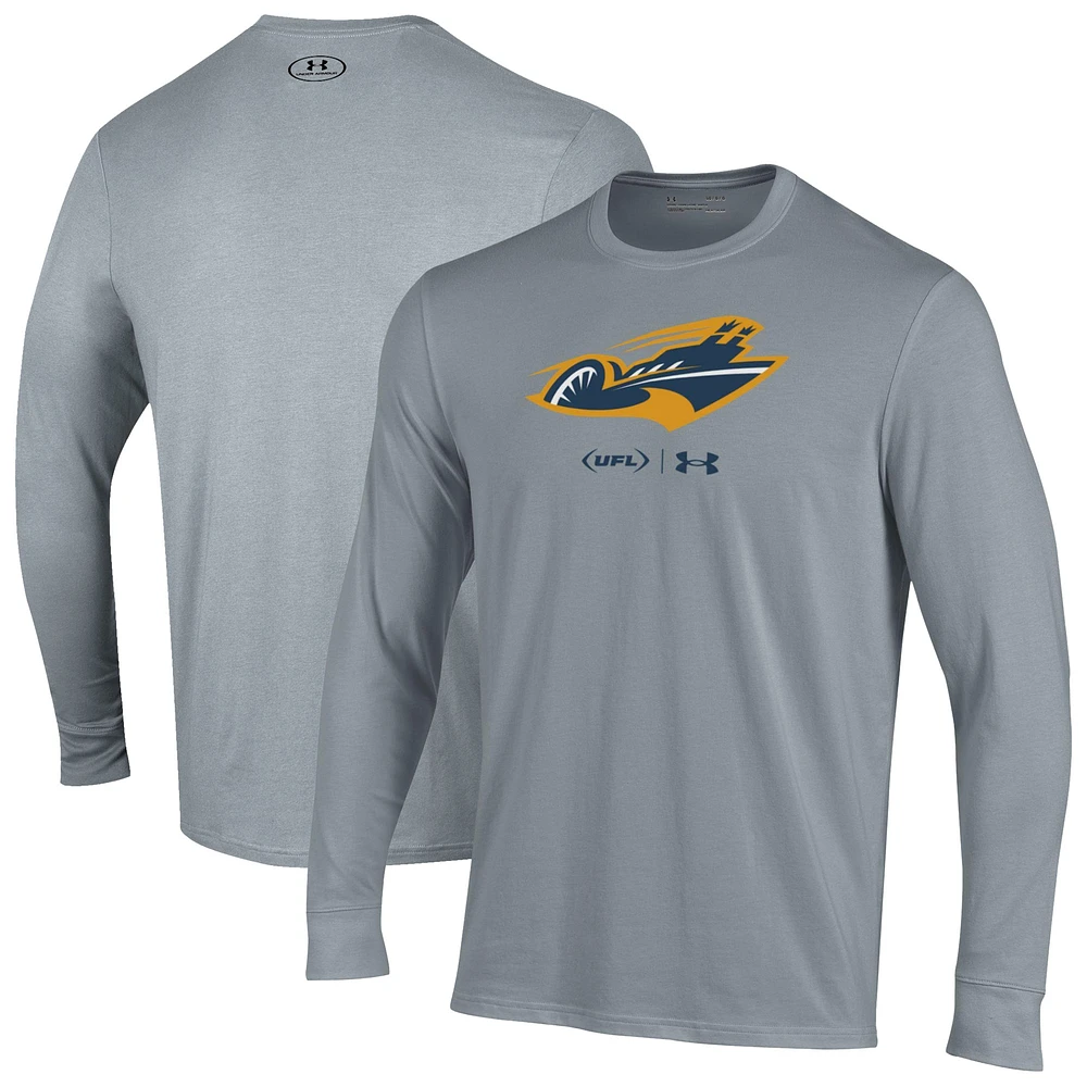 Men's Under Armour Gray Memphis Showboats Long Sleeve T-Shirt
