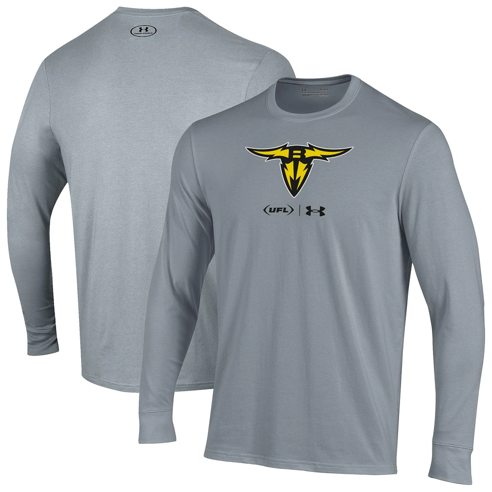 Men's Under Armour Gray San Antonio Brahmas Long Sleeve T-Shirt