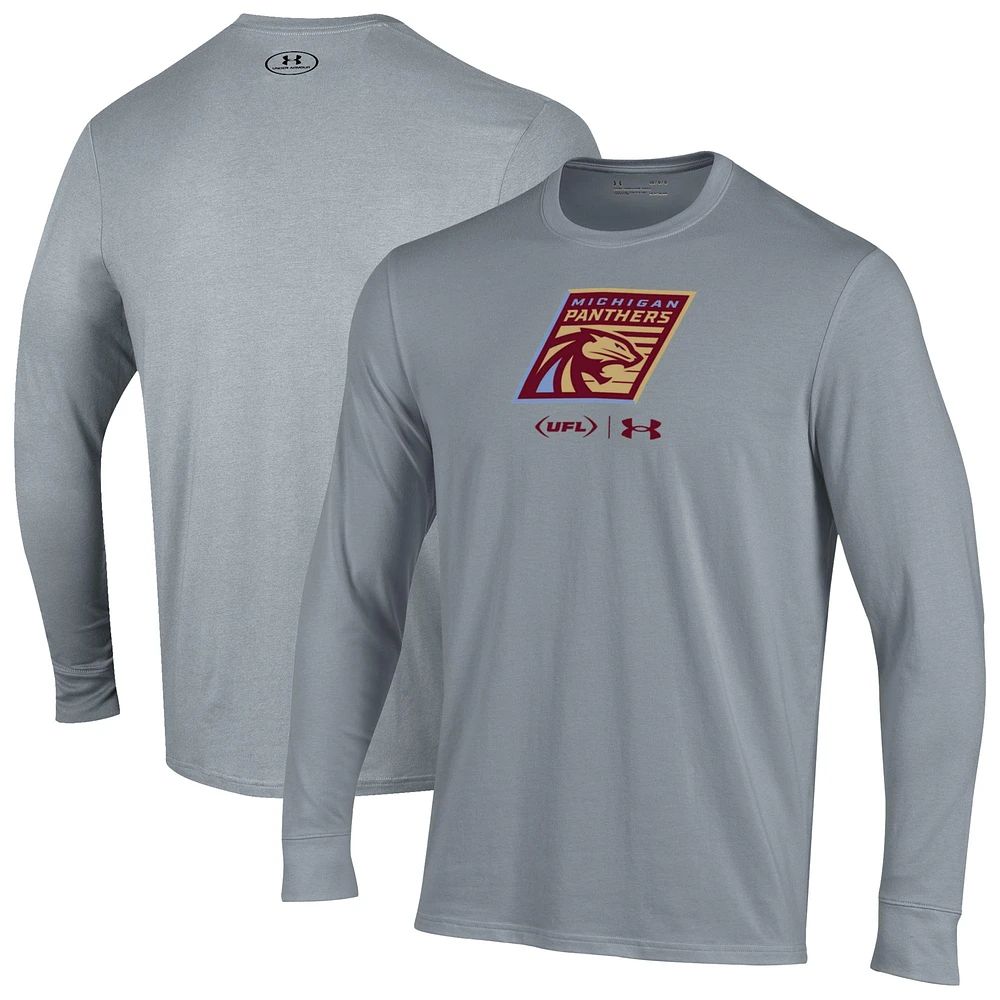 Men's Under Armour Gray Michigan Panthers Long Sleeve T-Shirt
