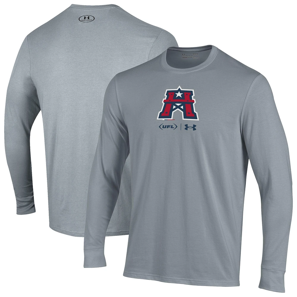 Men's Under Armour Gray Houston Roughnecks Long Sleeve T-Shirt
