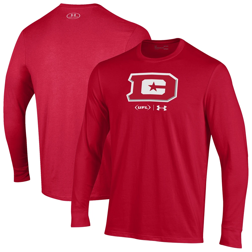 Men's Under Armour Red DC Defenders Long Sleeve T-Shirt