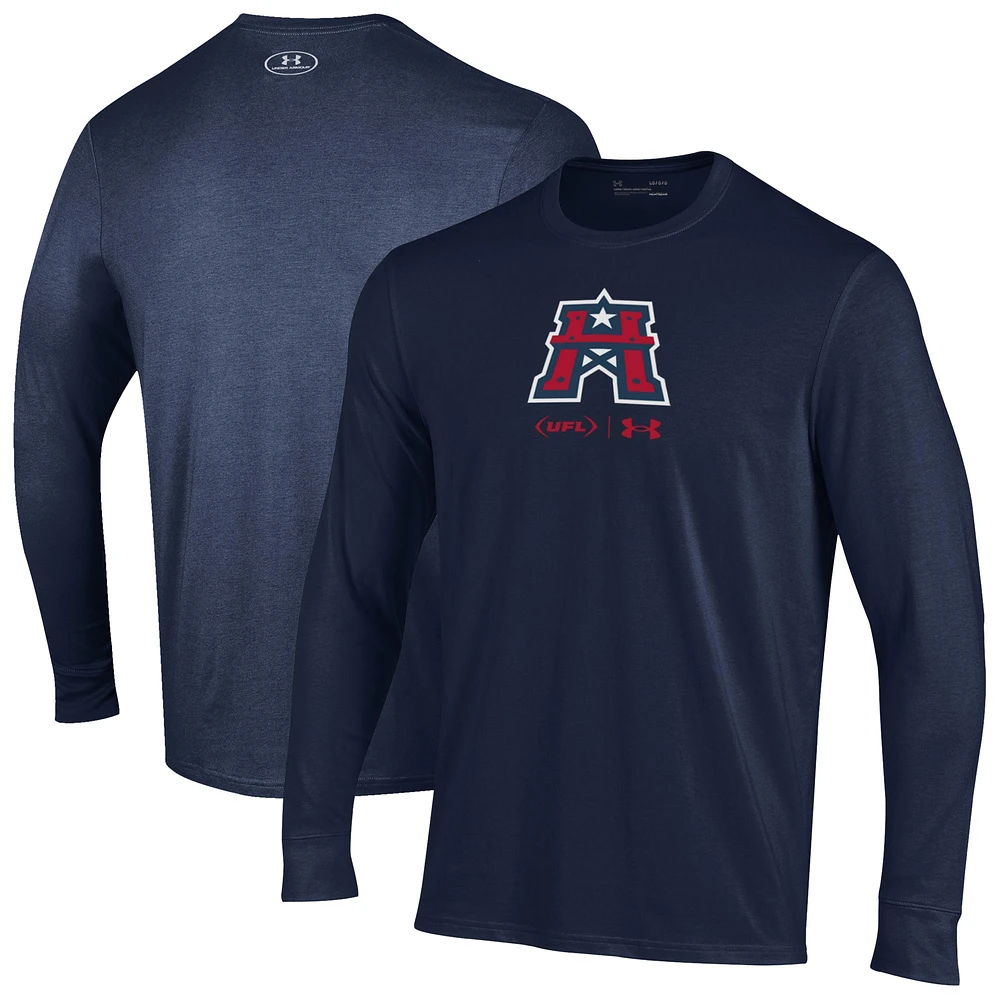 Men's Under Armour Navy Houston Roughnecks Long Sleeve T-Shirt
