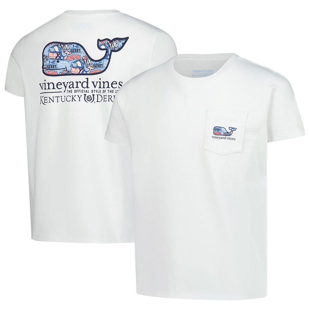 Girl's Youth Vineyard Vines White 151st Kentucky Derby Whale Sticker T-Shirt