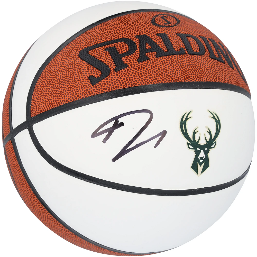 Giannis Antetokounmpo Milwaukee Bucks Autographed Spalding White Panel Basketball