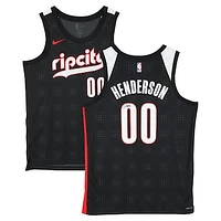 Scoot Henderson Portland Trail Blazers Autographed Black Nike 2024-25 City Edition Swingman Jersey