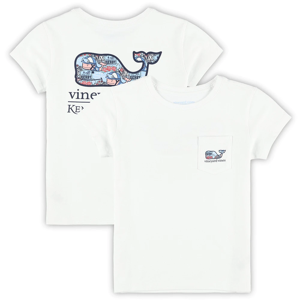 Girls Preschool Vineyard Vines White 151st Kentucky Derby Whale Sticker T-Shirt