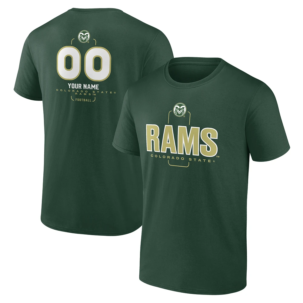 Men's Green Colorado State Rams Personalized Name & Number Midfielder T-Shirt