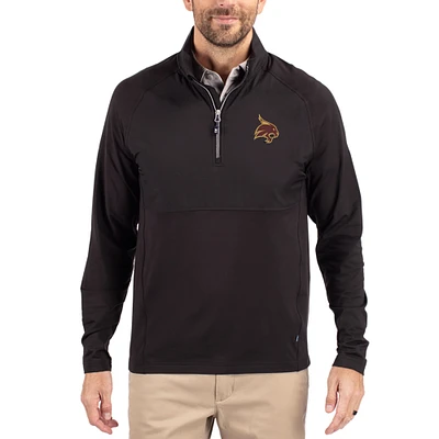 Men's Cutter & Buck Texas State Bobcats Adapt Eco Knit Hybrid Recycled Quarter-Zip Jacket