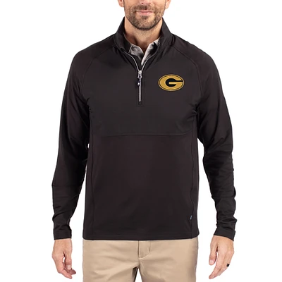 Men's Cutter & Buck Grambling Tigers Adapt Eco Knit Hybrid Recycled Quarter-Zip Jacket