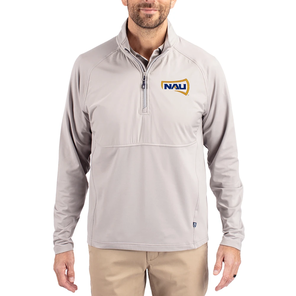 Men's Cutter & Buck Northern Arizona Lumberjacks Adapt Eco Knit Hybrid Recycled Quarter-Zip Jacket