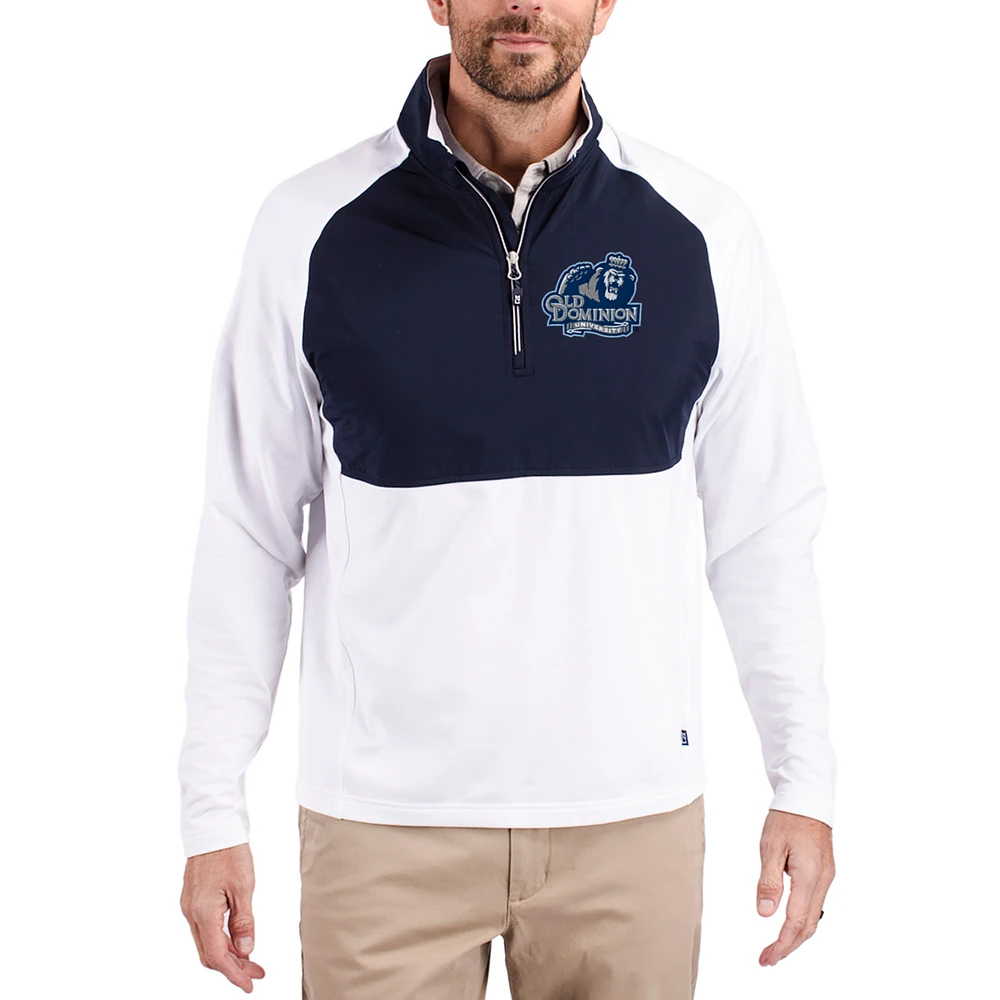 Men's Cutter & Buck Old Dominion Monarchs Adapt Eco Knit Hybrid Recycled Quarter-Zip Jacket