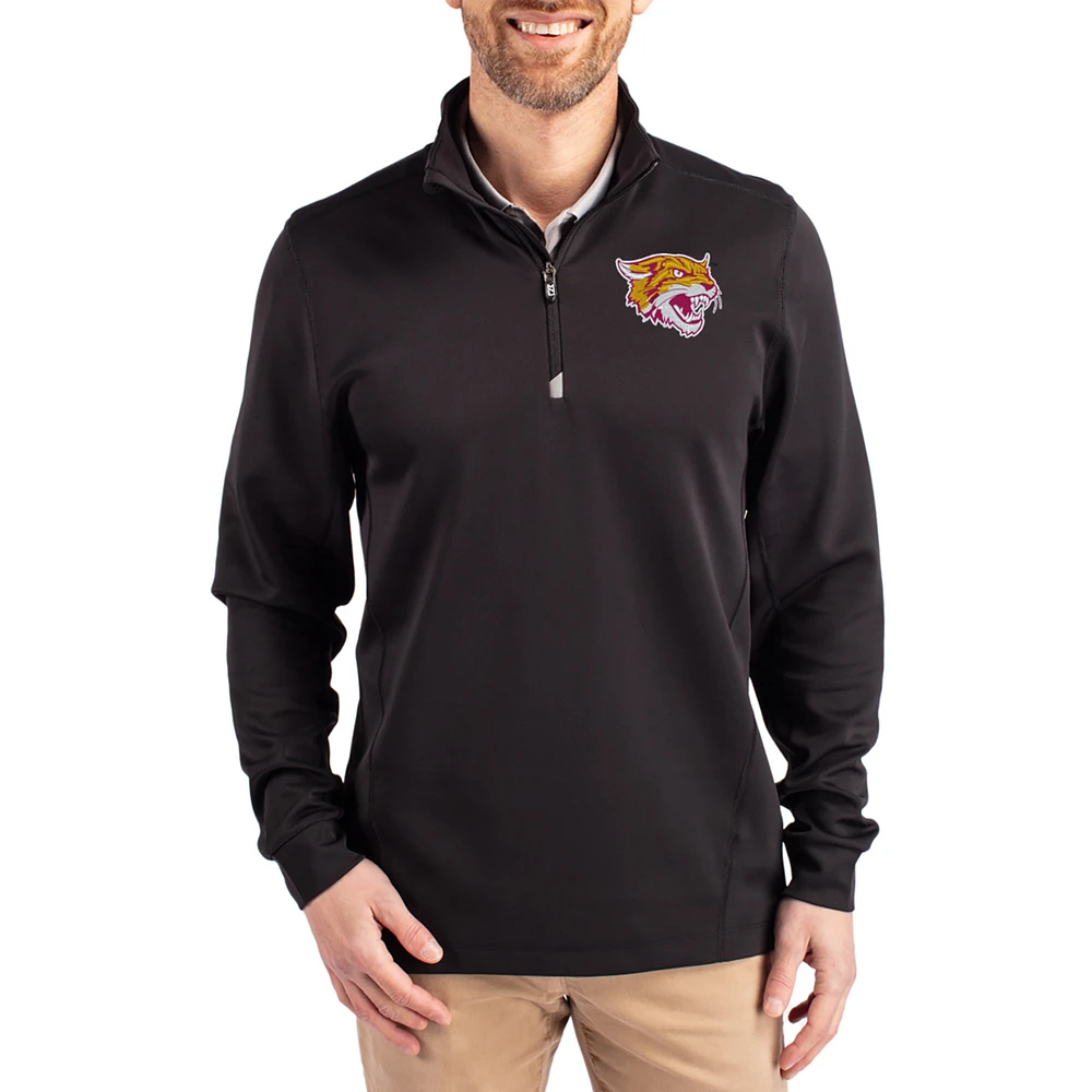 Men's Cutter & Buck Bethune-Cookman Wildcats DryTec Traverse Stretch Eco Tri-Blend Quarter-Zip Pullover