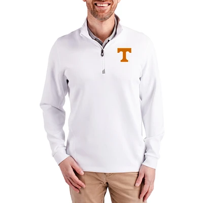Men's Cutter & Buck Tennessee Volunteers DryTec Traverse Stretch Eco Tri-Blend Quarter-Zip Pullover